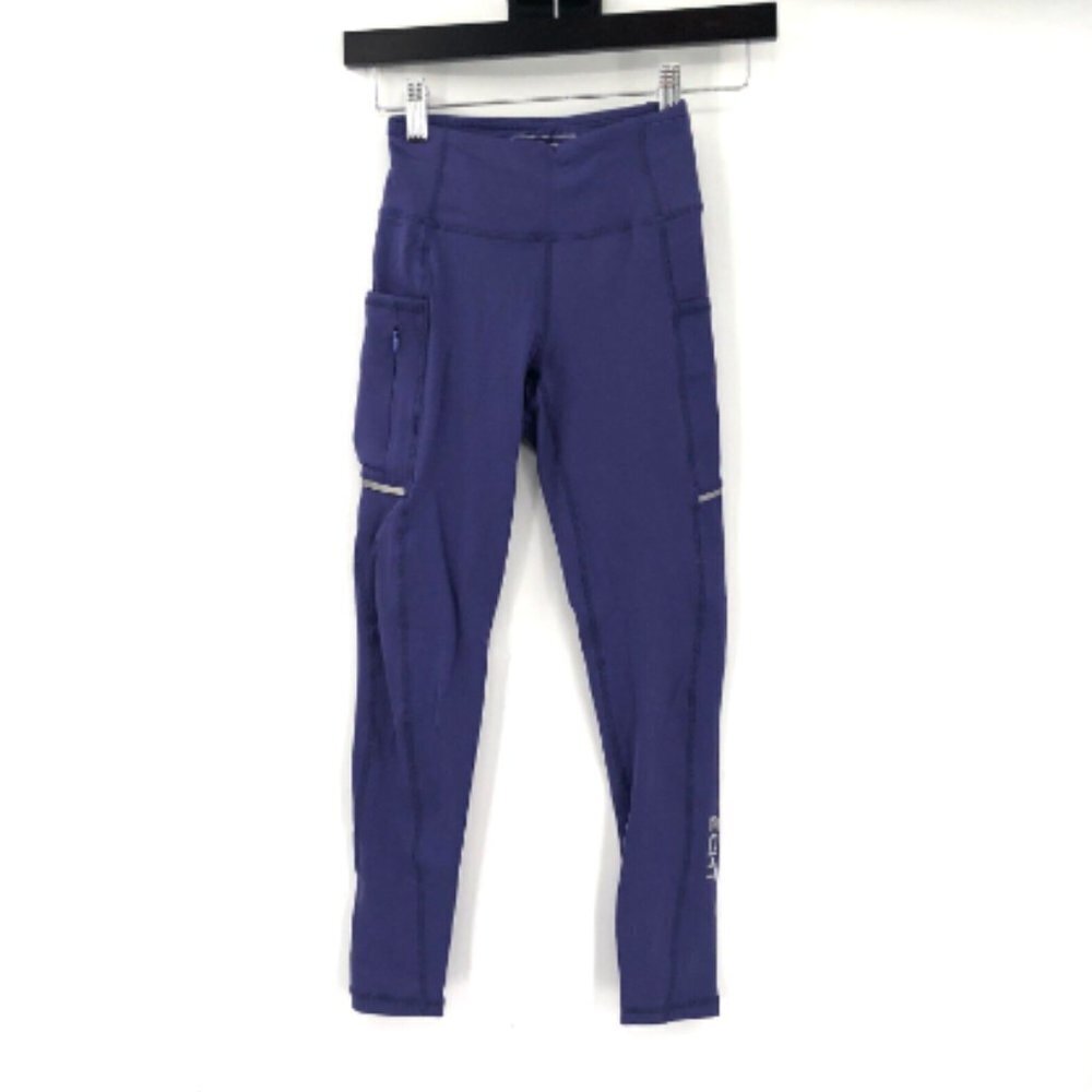 ECHT Leggings High Rise Purple Stretch Active Pants Pocket Women XS Compression